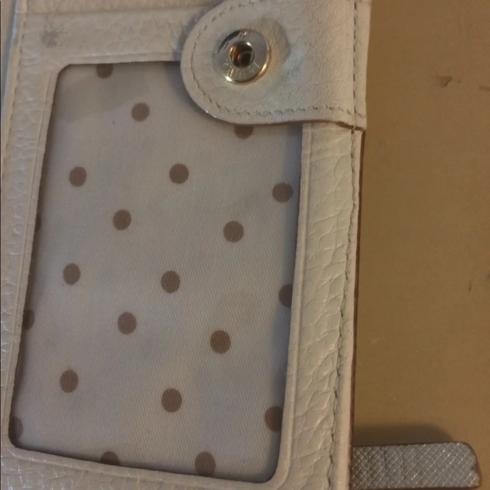 Kate Spade bi-fold Wallet Metallic Gold Leather - Picture 6 of 8